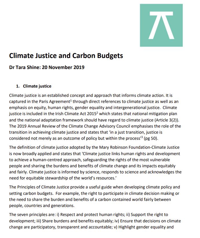 Shine (2019) Climate Justice and Carbon Budgets 20nov2019